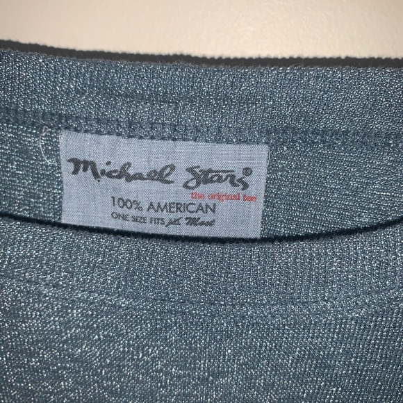 Michael Stars 100% American tee . One size fits most . Stretchy. Denim blue - Picture 3 of 6